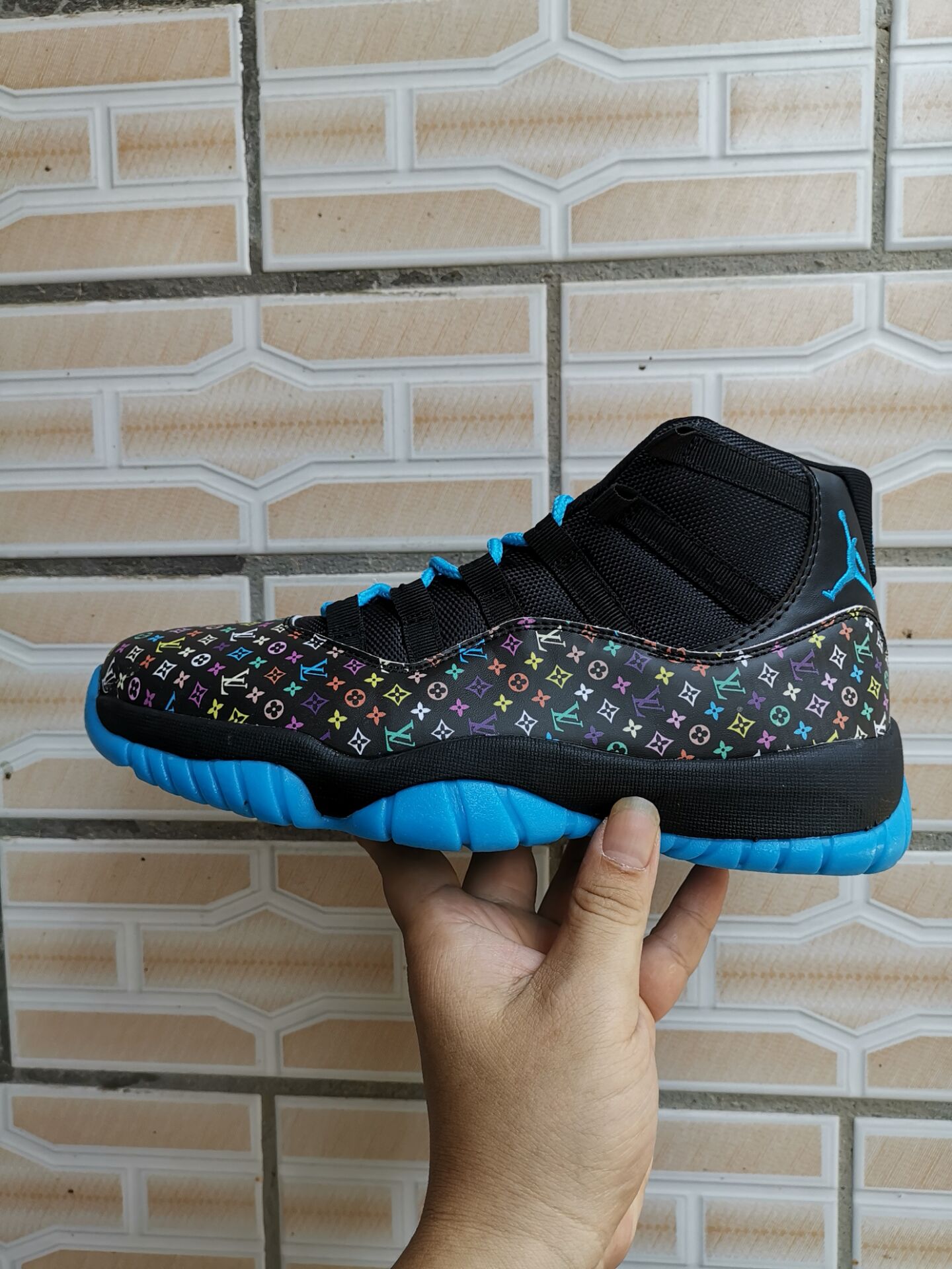 2019 Men Jordan 11 Black Blue Shoes
